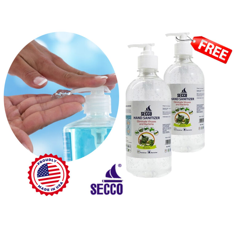 SECCO hand sanitizer with pump ready to Use and get another one for free