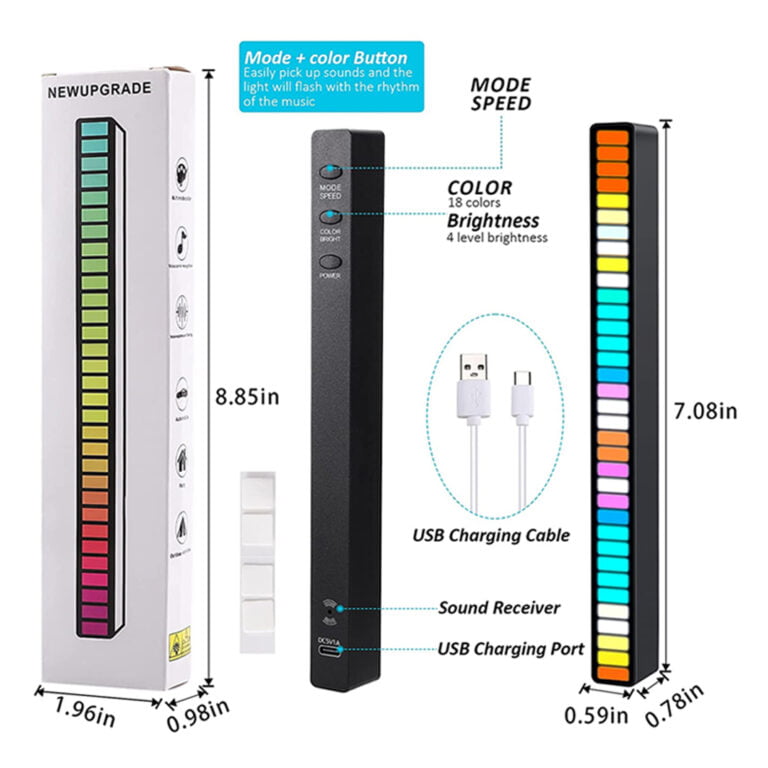 RGB Sound Reactive LED Light Bar, Sound Control Light