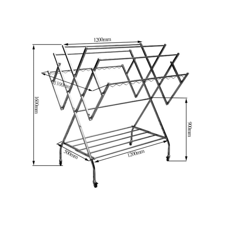 Foldable Mobile Clothes Drying Rack
