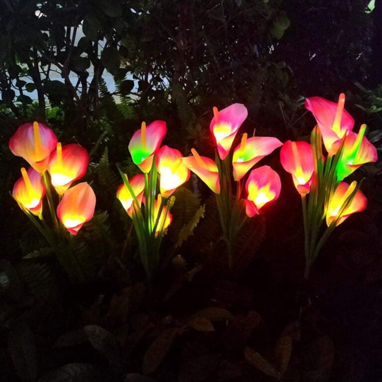 4 LED Lily Flower LED Solar Light (2pcs Pack)