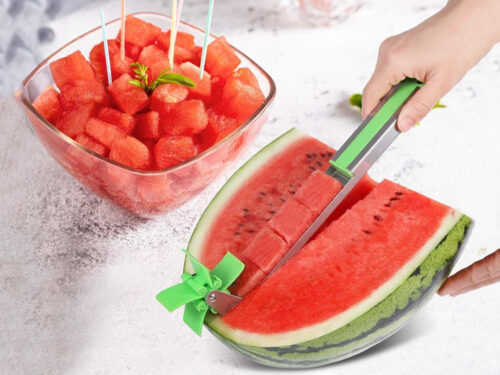 Amazing Melon Cutter Watermelon Cubes Slicer Stainless Steel Cutter Knife Corer