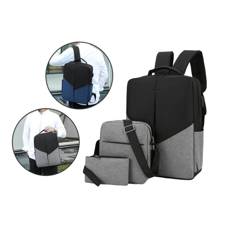 Travel Backpack Bag Set (3Pcs) With USB Port For 15.6 Laptop Multifunctional design