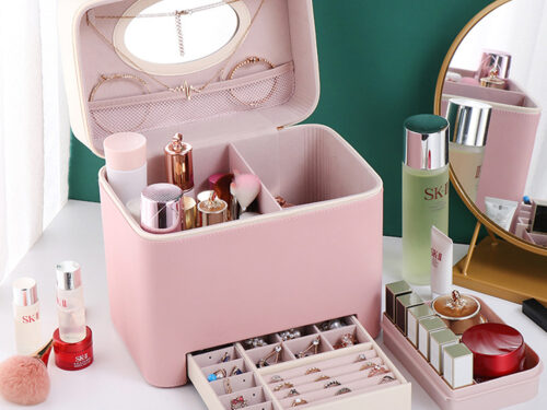 Portable Cosmetic Waterproof Storage Case Large capacity makeup case