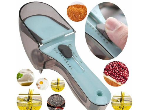 2Pcs Adjustable Measuring Spoons with Magnetic Snaps Multifunctional Measuring Cups Solid Powder Fluid Measurement