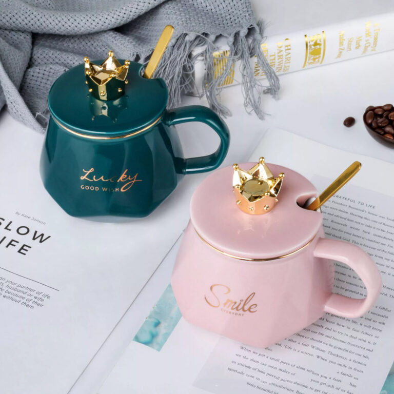 Creative Crown Ceramic mug Cute Coffee Mug Milk Cup lids Coffee tea Cup 400ml