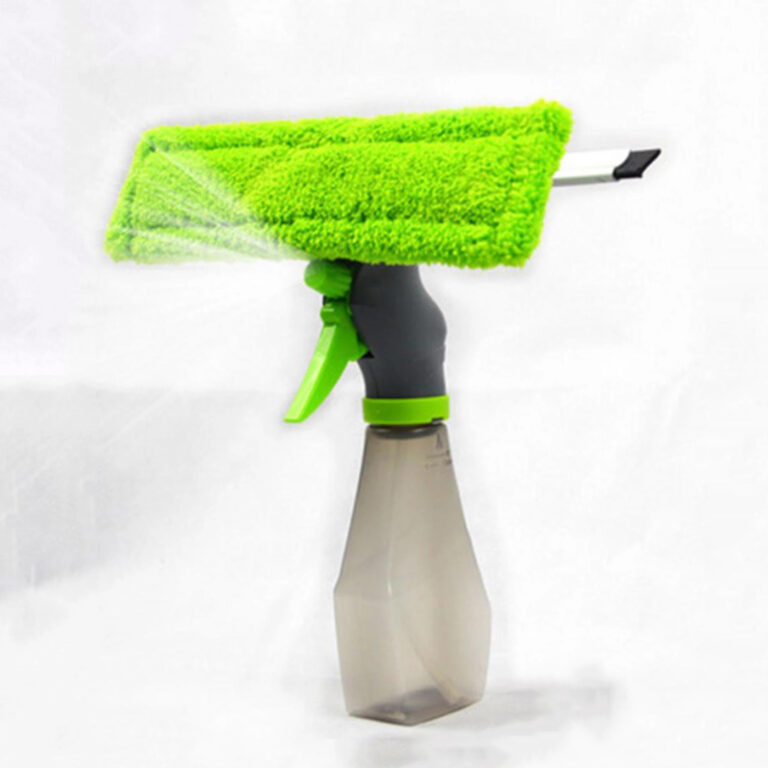 3 In 1 Window Cleaner Spray Bottle Wiper Squeegee Microfibre Cloth Pad Kit