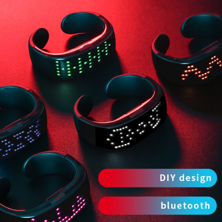 LED Light Wristband Bracelet Colorful Display Dynamic LED Light Bluetooth Bracelet