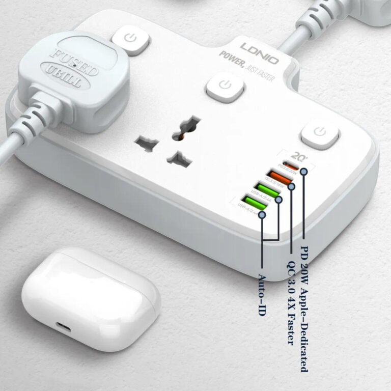 LDNIO SC2413 Power strip USB socket 2 outlet+PD+QC 3.0 port fast charging socket