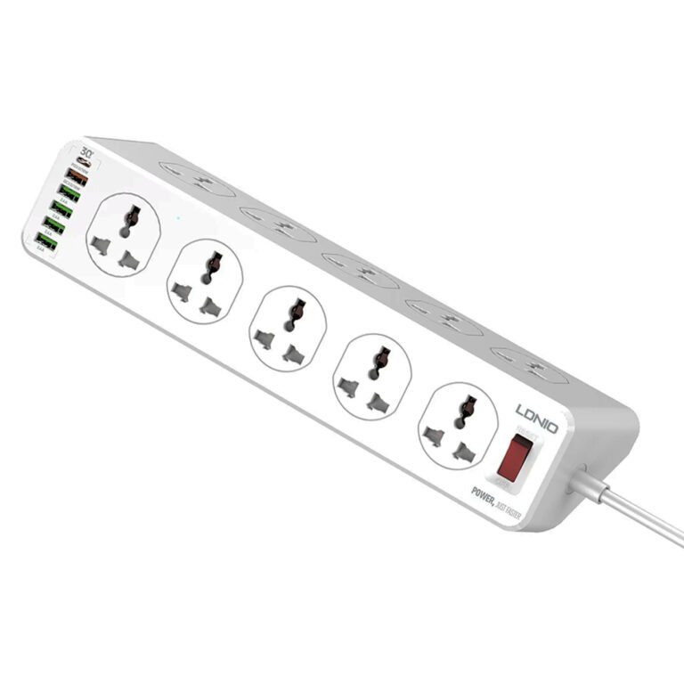 LDNIO SC10610 Slope Design Power Strip With 10 Outlets+5USB Ports+1PD Port