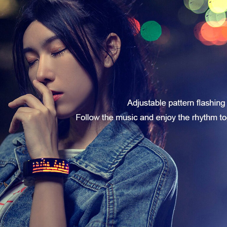 LED Light Wristband Bracelet Colorful Display Dynamic LED Light Bluetooth Bracelet