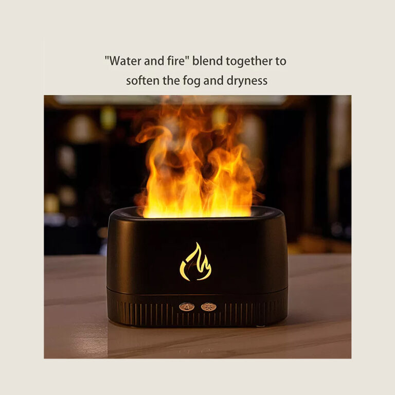 Ultrasonic Flame Humidifier and Air Freshener with Auto Shut Off