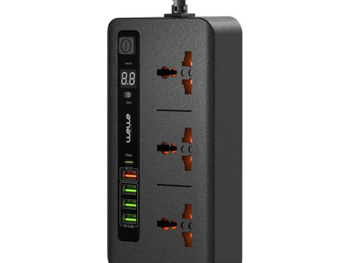 WEWE - SC002 Universal Outlet Fast Charging Power Strip with 3 Power Sockets
