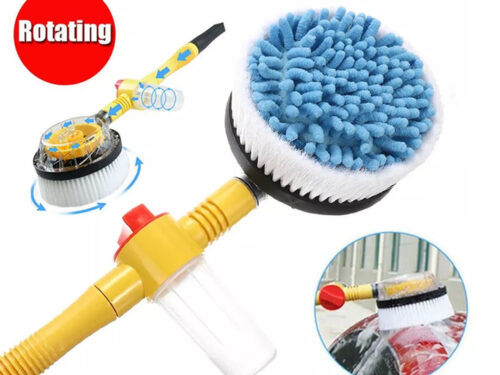 Automatic Rotating Pressure Mist Sponge Cleaner Brush Non-slip Handle with Soap Tank