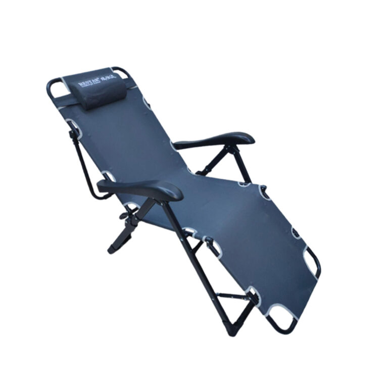 2 in 1 Folding Chair (Chair and Bed) with Backrest, Pillow and Adjustable Armrests