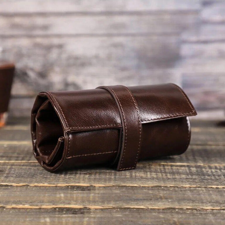 High-Quality Watch Case with Six Slots Crafted from Soft, Durable Natural Leather