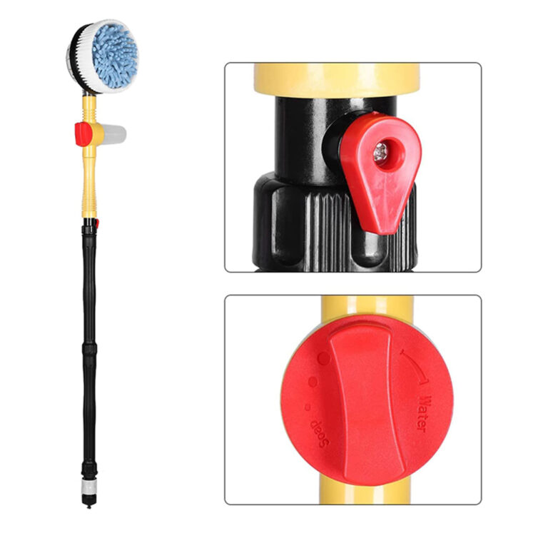 Automatic Rotating Pressure Mist Sponge Cleaner Brush Non-slip Handle with Soap Tank