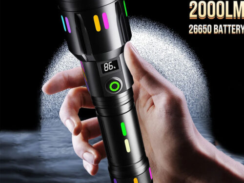 2000LM High Power Spotlight Long Range LED 26650 Flashlight