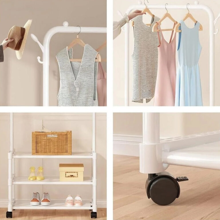 Clothes Stand with 3 Storage Shelves - dealatcity store
